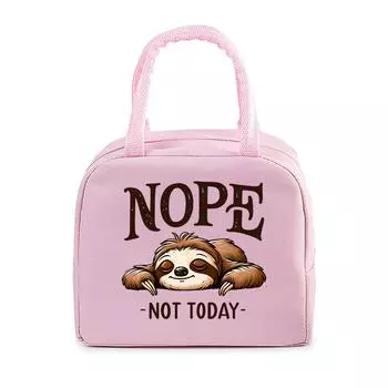 Портативная сумка для ланча с принтом ленивого мультяшного ленивца, забавная сумка-тоут с изображением животных из аниме, сумка-холодильник для еды Bento, термосумки для ланча для женщин и мужчин