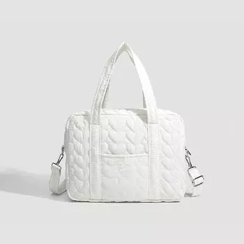 Портативная сумка для мамы и ребенка, стеганая, на одно плечо, через плечо, модная, повседневная сумка для мамы белый