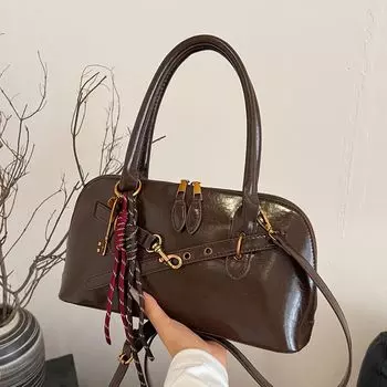 Портативная сумка для поездок на работу, женская модная ретро-сумка для подмышек, простая сумка-мессенджер большой вместимости no pendant коричневый