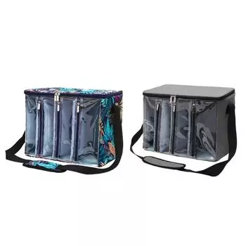 Портативная сумка для пряжи для любителей вязания крючком и спицами. Прочная сумка для рукоделия из ткани Оксфорд с несколькими отделениями.