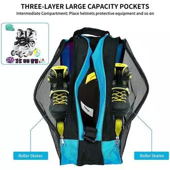 Портативная сумка для роликовых коньков, сумка для катания на коньках, большая вместительная дышащая детская сумка для роликовых коньков, сумка для хранения коньков, сумка для обуви для катания на коньках