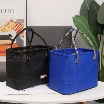 Портативная сумка для туалетных принадлежностей из ПВХ, складная корзина для ванной, большая вместимость, контейнер для хранения в ванной, водонепроницаемые дорожные сумки для хранения синий