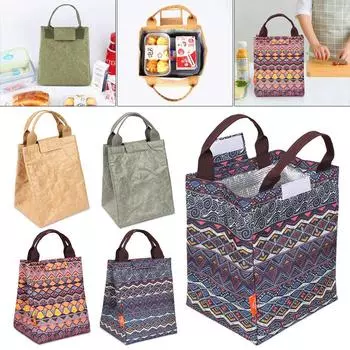 Портативная сумка-холодильник для обеда для пикника, детский женский дорожный термоорганайзер для завтрака, изолированная водонепроницаемая сумка для хранения ланч-бокса