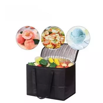 Портативная сумка-холодильник для обеда, складная изоляционная сумка для пикника со льдом, термосумка для еды, изоляционная сумка для переноски напитков, сумка для доставки пива чёрный