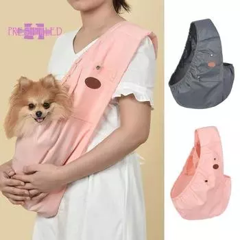 Портативная сумка-переноска для домашних животных, удобная конструкция слинга, удобная для путешествий на открытом воздухе с карманом L розовый