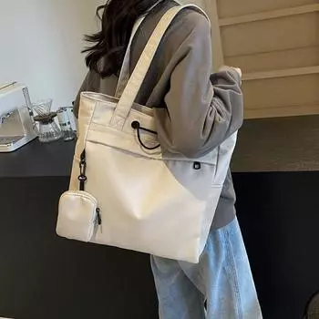 Портативная сумка пригородная сумка через плечо большой емкости женская большая сумка бежевый