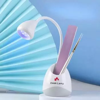 Портативная сушилка для ногтей, лампа для быстрой сушки ногтей для маникюра, УФ-светодиодная лампа с держателем для ручек для хранения ногтей, лампа для отверждения гель-лака для ногтей белый