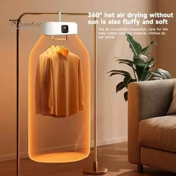 Портативная сушилка для одежды с таймером, 600 Вт, мощный воздушный поток, большая емкость, цифровой дисплей, нижнее белье, детская одежда, компактная электрическая сушилка белый