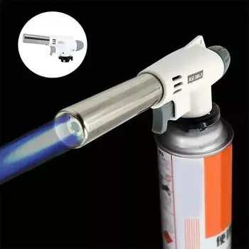 Портативная сварочная газовая горелка, сопло для пламени, бутановая горелка, зажигалка для барбекю на открытом воздухе, огнемет, кухонные принадлежности, сварочное оборудование белый