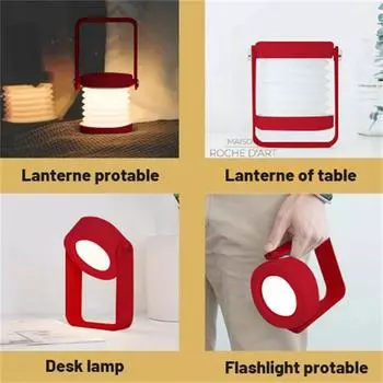 Портативная светодиодная настольная лампа для чтения, креативная выдвижная складная ночная зарядка красный