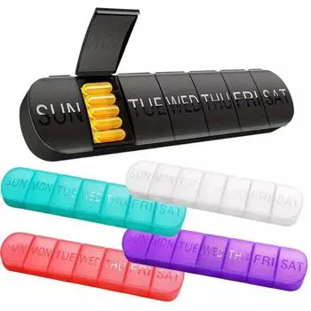 Портативная таблетница, диспенсер для лекарств на 7 дней в неделю, большая емкость, витаминная коробка, индивидуальное хранение, запечатанный длинный органайзер для таблеток