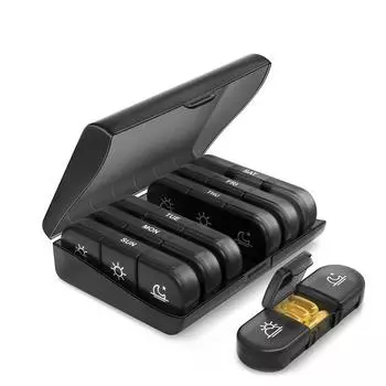 Портативная таблетница / витамины / рыба / масло органайзер для лекарств коробка 21 отделение 3 дня водонепроницаемый / пыленепроницаемый 15.6x12x4.2cm