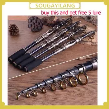 Портативная телескопическая удочка из углеродного волокна 1,5-3,3 м, спиннинговая рыболовная снасть, удочка