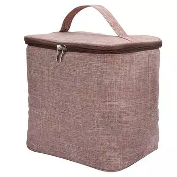 Портативная термосумка для ланча большой вместимости из ткани Оксфорд, водонепроницаемый контейнер для ланча для хранения светло-коричневого
