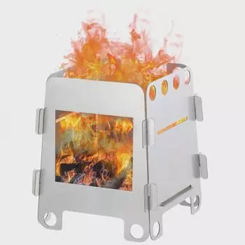 Портативная уличная спиртовая печь из нержавеющей стали для пикников и барбекю серебряный