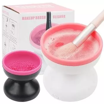 Портативная USB-машинка для чистки кистей для макияжа, электрические инструменты для мытья косметических кистей, автоматическая очистка кистей для макияжа белый