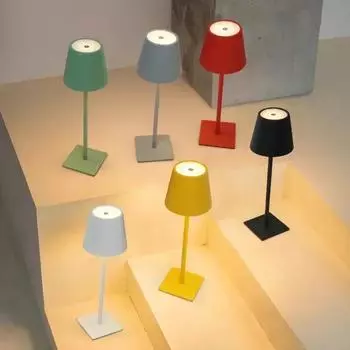 Портативная USB перезаряжаемая настольная лампа с сенсорным выключателем, ночник, беспроводные настольные лампы для гостиничного ресторана changeable чёрный