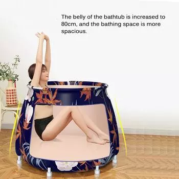 Портативная ванна для взрослых. Складная отдельно стоящая ванна 27 x 25 дюймов. Экологичная ванна для замачивания с душем и термоизоляционной пеной. Семейная ванная комната. fold