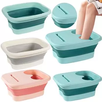 Портативная ванночка для ног, массажное ведро, легко хранить, ванна для замачивания ног, складное ведро для замачивания ног