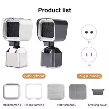 Портативная вытяжка 2 скорости ветра 3600 об/мин мощность всасывания регулируемый угол и высота съемный настольный кухонный вытяжной вентилятор us серый