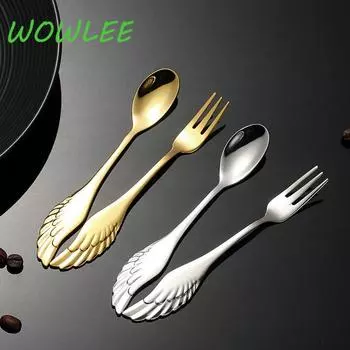 Портативная замечательная радужная ложка, вилка для обеда, 2 стиля, десерт, можно мыть в посудомоечной машине, столовые приборы