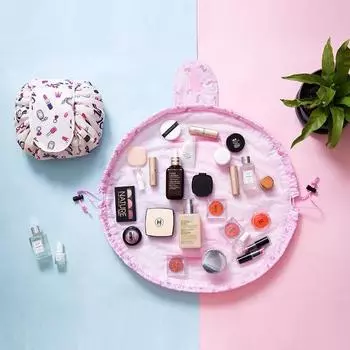 Портативная женская косметичка-органайзер на шнурке, большая вместительная модная дорожная косметичка для макияжа