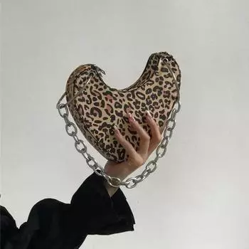 Портативная женская сумка через плечо с принтом зебры, нерегулярная цепочка, металлический ремешок, дизайн Love, простой и повседневный, все в одном, новый