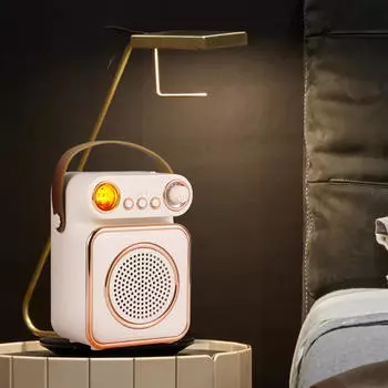 Портативная звуковая система с динамиком и микрофонами для семейных мероприятий бежевый