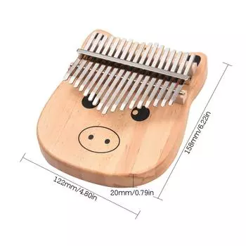 Портативное 17-клавишное пианино Kalimba из сосны с сумкой для переноски, тюнинговый молоток, ткань для чистки, наклейки, мюзикл Pig