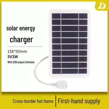 Портативное 5 В 2 Вт поликристаллическое солнечное USB-зарядное устройство для мобильных устройств SR0502