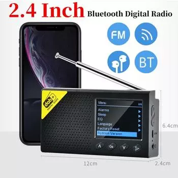 Портативное цифровое радио Bluetooth-совместимое 5.0 DAB/FM-приемник Радиовещательный плеер Перезаряжаемый легкий стереорадио