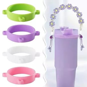 Портативное кольцо для бутылки с водой, креативное силиконовое кольцо для затягивания шнурка, ручка для стакана с водой, кольцо для бутылки, веревка, рукав фиолетовый