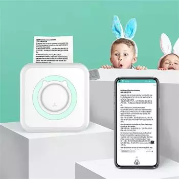 Портативное мини-фото с беспроводным термальным управлением через Bluetooth для мобильного телефона зелёный