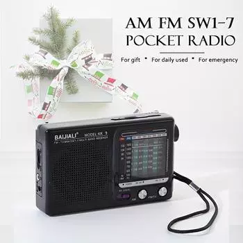 Портативное радио AM FM SW1-7 транзисторное радио с громкоговорителем и разъемом для наушников