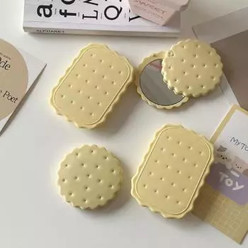 Портативное ручное зеркало для печенья с рисунком сыра и печенья, карманное зеркало для ежедневного использования round
