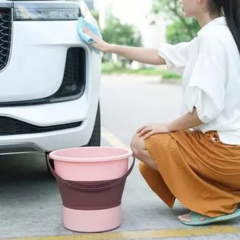 Портативное складное ведро Yousheng, удобный компактный дизайн, водонепроницаемое, легкое в хранении, ведро для рыбалки, путешествий, мойки автомобиля M зелёный
