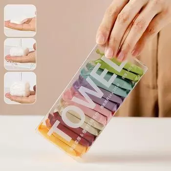 Портативное сжатое полотенце для путешествий, одноразовые сжатые полотенца, хлопковое полотенце для рук, салфетка для мытья лица, 14 шт./коробка S1