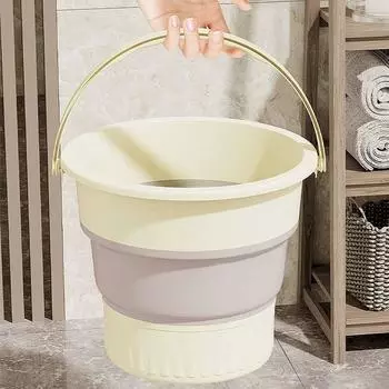 Портативное ведро для рыбалки на открытом воздухе, многоцелевое складное ведро для мытья автомобилей 5L серый