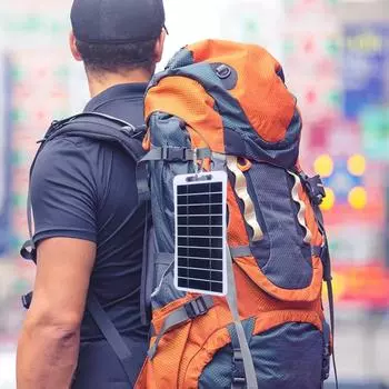 Портативное зарядное устройство для солнечной панели, 5 В, 2 Вт, USB-выход, солнечная зарядная плата с карабином для уличного вентилятора для кемпинга, фонарей, телефонов