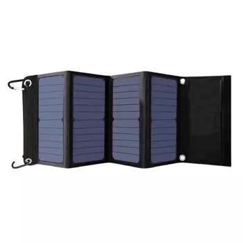 Портативное зарядное устройство для телефона на солнечной панели, высокая скорость преобразования, складная конструкция, водонепроницаемое, зарядное устройство на солнечной панели из монокристаллического кремния чёрный