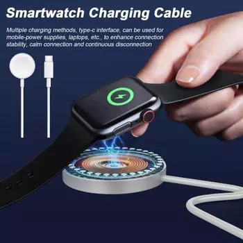 Портативное зарядное устройство для умных часов, магнитный зарядный кабель, компактный размер, портативное универсальное зарядное устройство для часов, не спутывающийся, для Apple