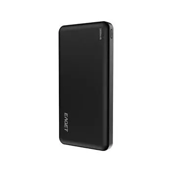 Портативное зарядное устройство EAGET 10000 мАч Power Bank с быстрой зарядкой, технологией зарядки PowerIQ и USB-C для iPhone 15 и Android чёрный