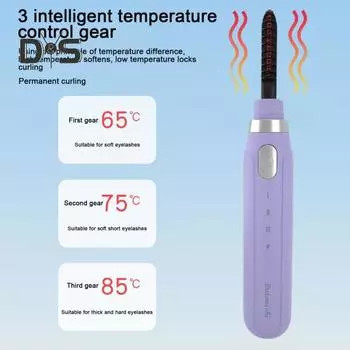 Портативные электрические щипцы для завивки ресниц с 3 настройками температуры Перезаряжаемые щипцы для завивки ресниц с подогревом Срок службы 24 часа Поднятие ресниц Естественная укладка завивки фиолетовый