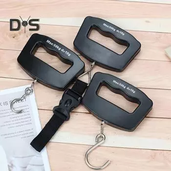 Портативные электронные весы с крючком/ремешком 110 фунтов/50 кг ЖК-дисплей на батарейках ручные подвесные рыболовная сумка дорожный чемодан багаж цифровые весы A