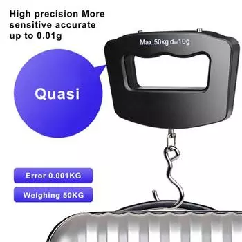 Портативные электронные весы с крючком/ремешком 110 фунтов/50 кг ЖК-дисплей на батарейках ручные подвесные рыболовная сумка дорожный чемодан цифровые весы