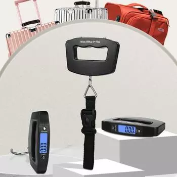 Портативные электронные весы с крючком/ремешком 110 фунтов/50 кг ЖК-дисплей на батарейках ручные подвесные рыболовные сумки чемоданы багажные цифровые весы