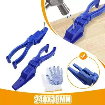 Портативные безопасные щипчики для ногтей Щипчики для ногтей Инструмент для щипчиков для ногтей Молоток Держатели для гвоздей Защитные приспособления для пальцев Пластиковые плоскогубцы