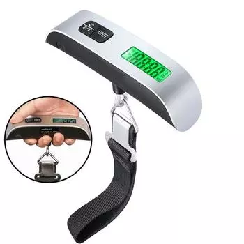 Портативные цифровые весы для багажа с ЖК-дисплеем 110 фунтов/50 кг, электронные подвесные весы для чемодана, дорожный инструмент для взвешивания багажа