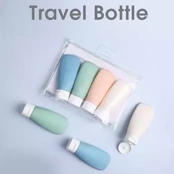 Портативные дозаторы мыла, косметический дозатор, бутылка, дорожный комплект, контейнер для бутылок со шлангом для дома, аксессуары для ванной комнаты 4PCS синий