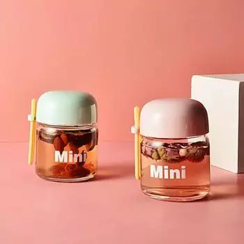 Портативные мини-бутылки для воды из стекла объемом 150 мл, симпатичные мини-термостойкие стаканчики для воды для детей, студенческие питьевые бутылки с ручными веревочными стаканчиками 150ML